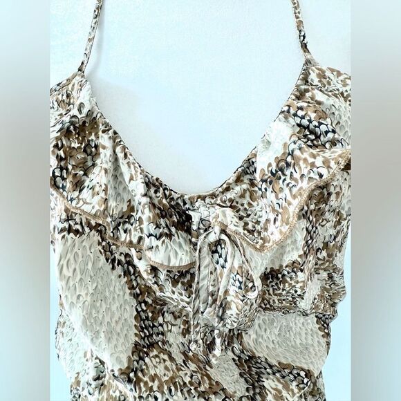 Parker Ruffle Racerback Mini Dress Sz Large - Picture 3 of 6